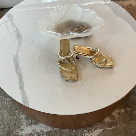 Jimmy Choo metallic gold strappy heel sandals size 36 1/2 - Picture 3 of 6